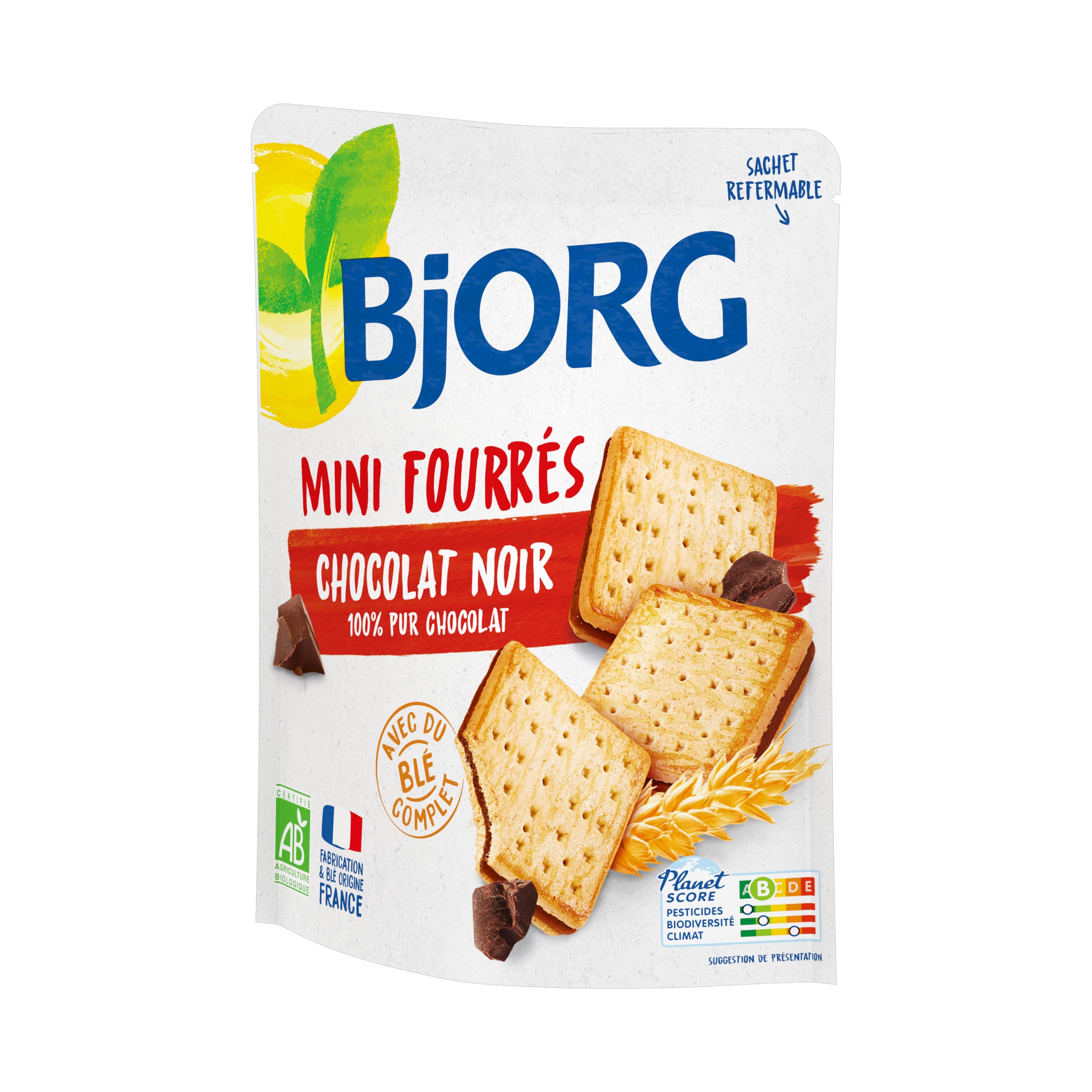 Bjorg - Biscuits Bio Mini Fourres Chocolat Noir 180g | MazenOnline