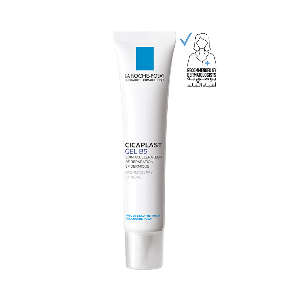 La Roche-Posay Cicaplast Gel B5 soothing balm in a tube, designed for skin repair and calming irritation.