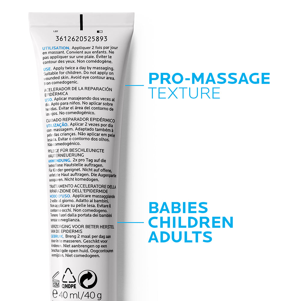 La Roche-Posay Cicaplast Gel B5 soothing multi-purpose skin balm in a white tube with blue and red accents.