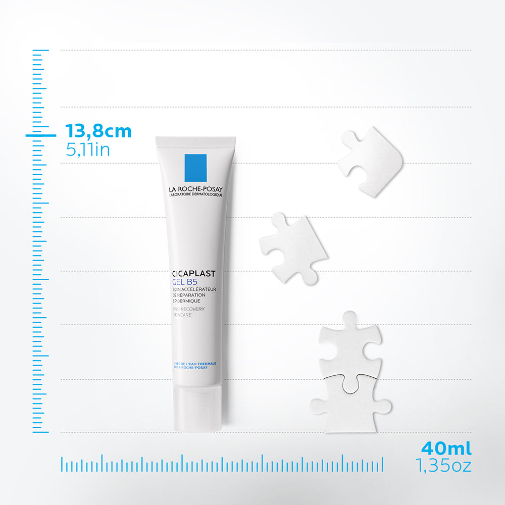 La Roche-Posay Cicaplast Gel B5 soothing balm in a white tube, designed for skin healing and hydration.