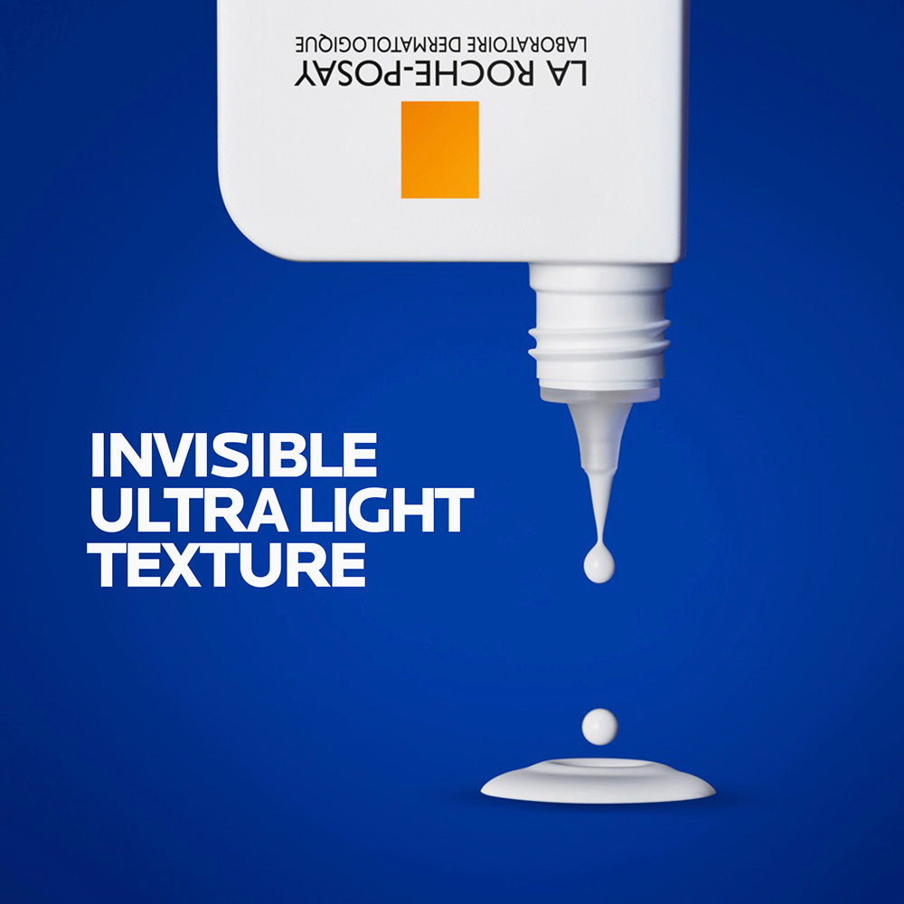 La Roche-Posay Anthelios UVMune 400 SPF 50+ oil control invisible fluid sunscreen bottle for oily skin.