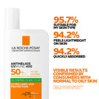 La Roche-Posay Anthelios UVMune 400 SPF 50+ oil control invisible fluid sunscreen bottle with pump for oily skin.