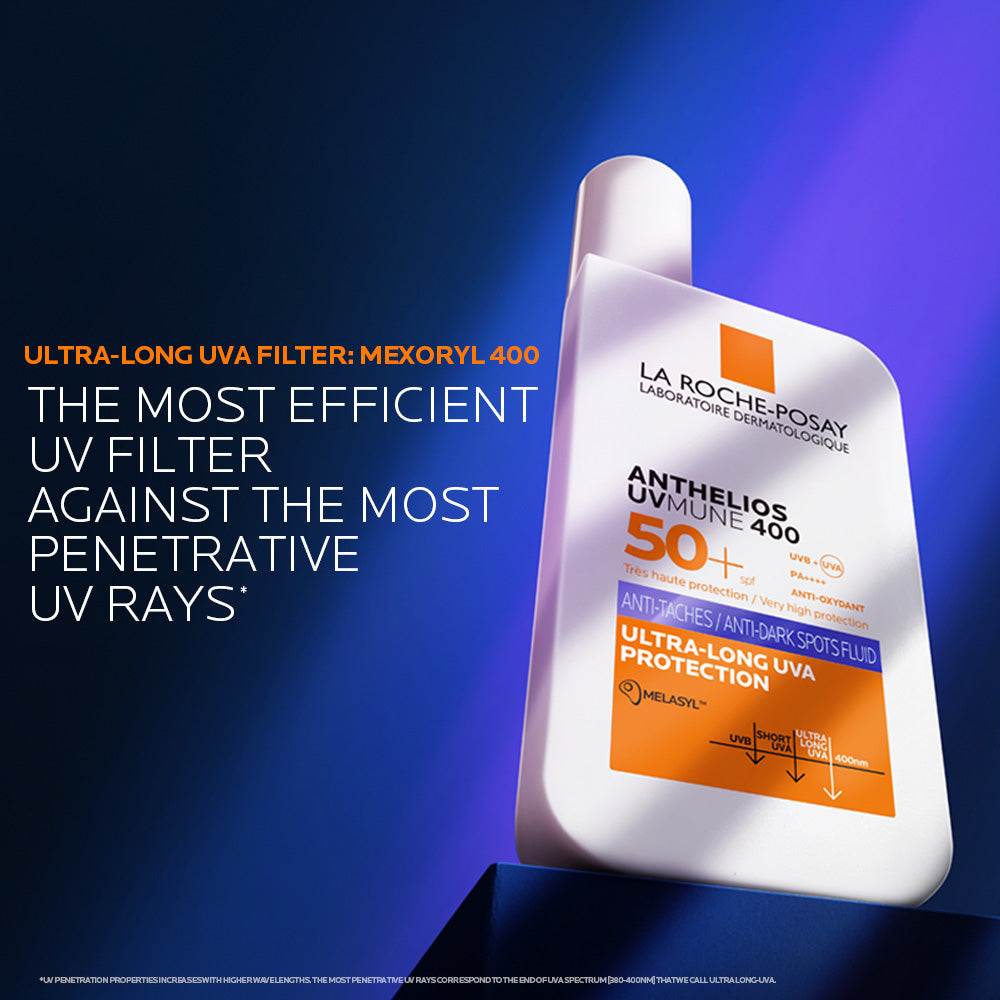 La Roche-Posay Anthelios Anti-Dark Spots Fluid SPF50+ sunscreen bottle