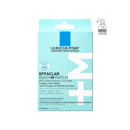La Roche-Posay Effaclar Multi-Target Blemish Patches on a white background showing clear, round patches for acne treatment.