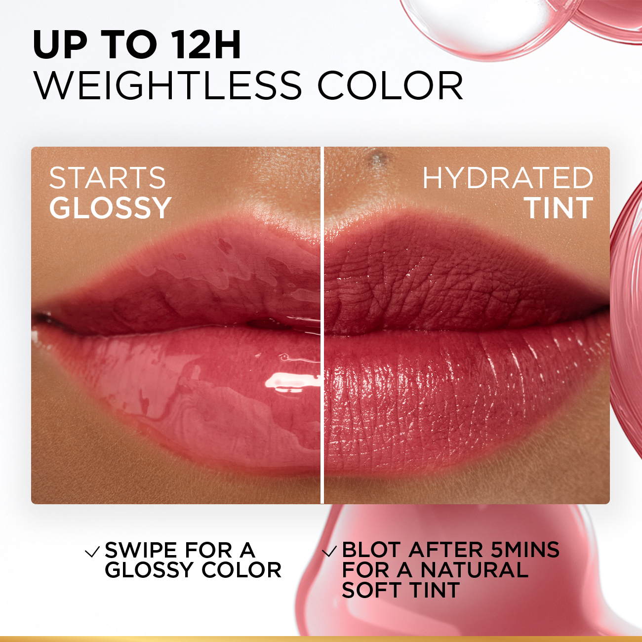 Hyaluron Tint Lip Stain Serum Long Lasting, Hydrating Lip Makeup Infused with Hyaluronic Acid 5ml - MazenOnline