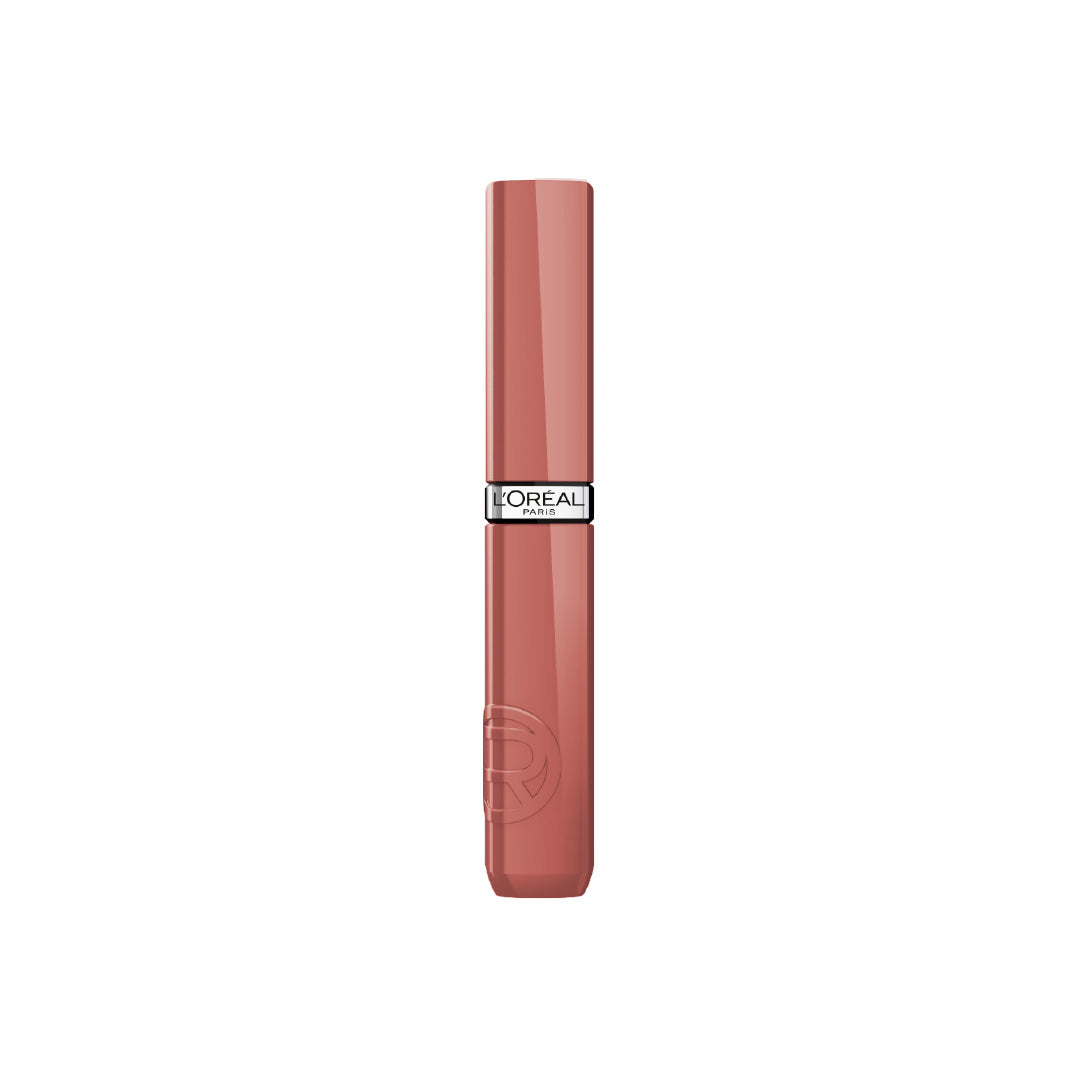 L'Oréal Paris Infallible Laque Resistance liquid lipstick in Smoked Rose with lacquer-like shine finish