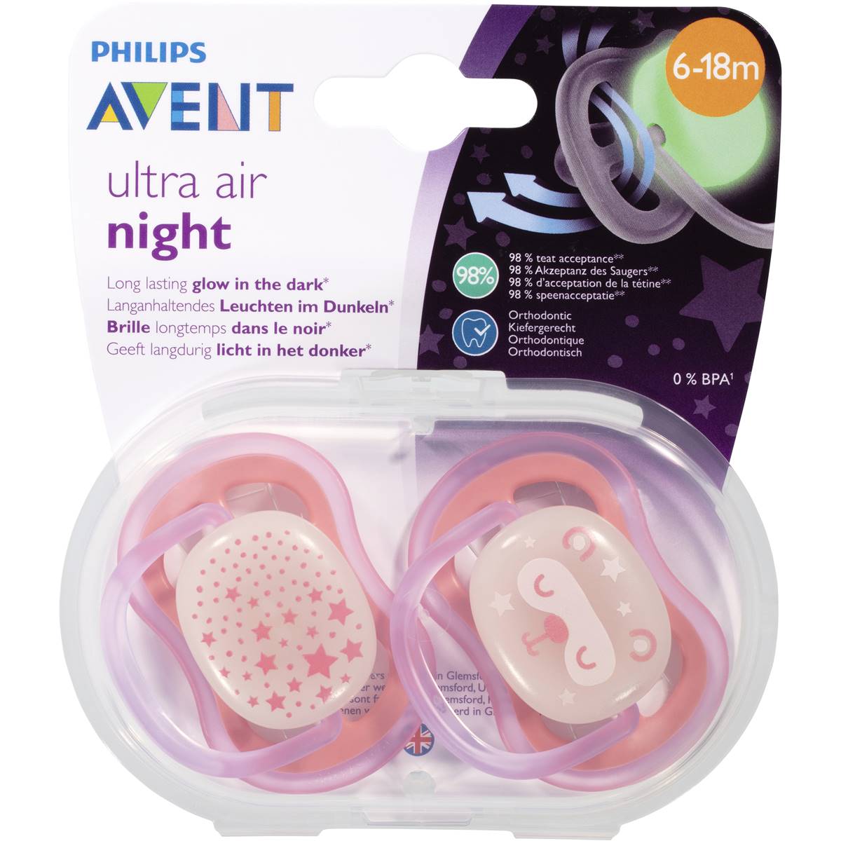 Soother Night 6-18 Months 2 Pack - MazenOnline Main image