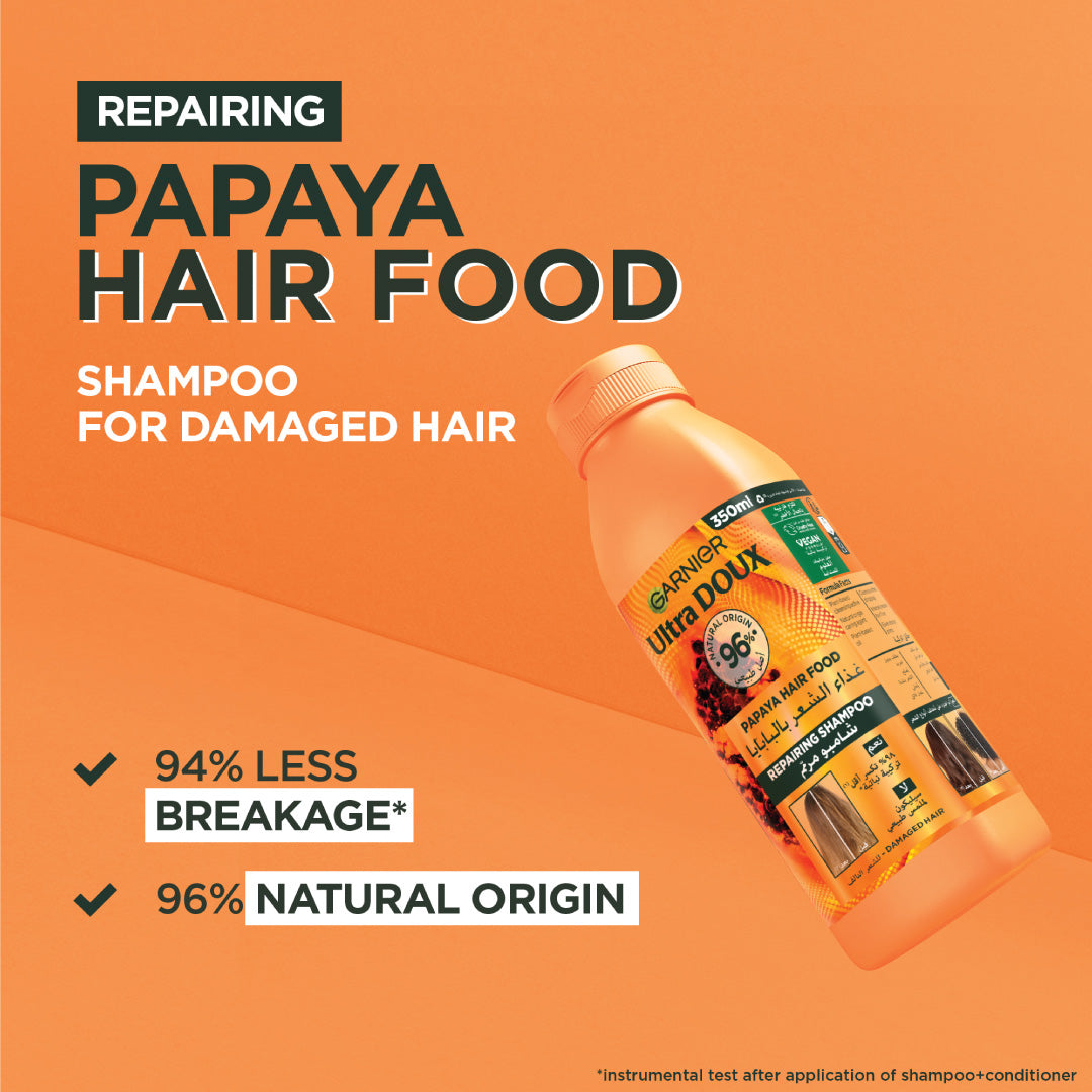 Garnier - Garnier Ultra Doux Papaya Vegan Hair Food Shampoo for damaged hair | MazenOnline