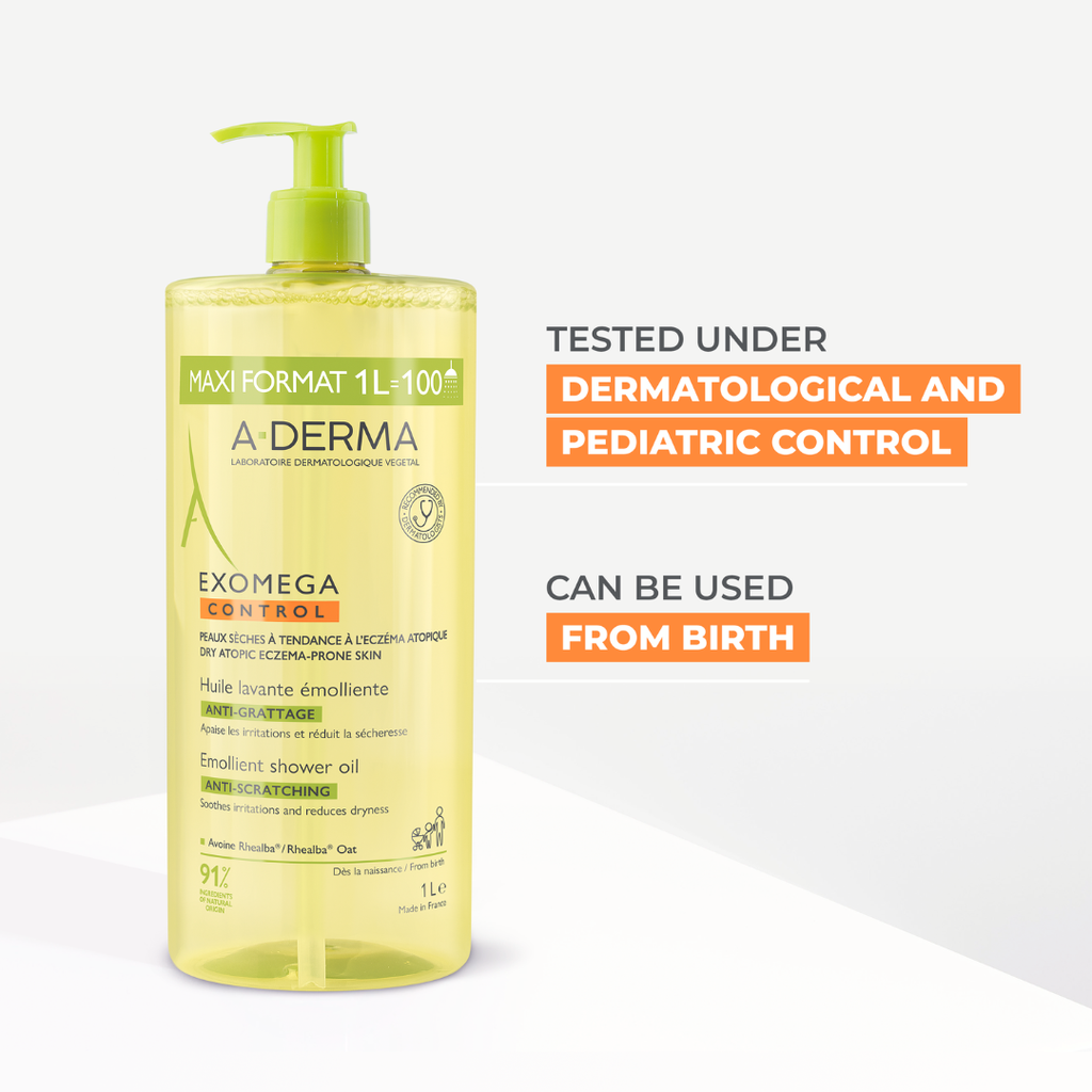 Aderma - A-Derma Exomega Control Emollient anti-scratch soothing & cleansing oil for eczema-prone skin | MazenOnline