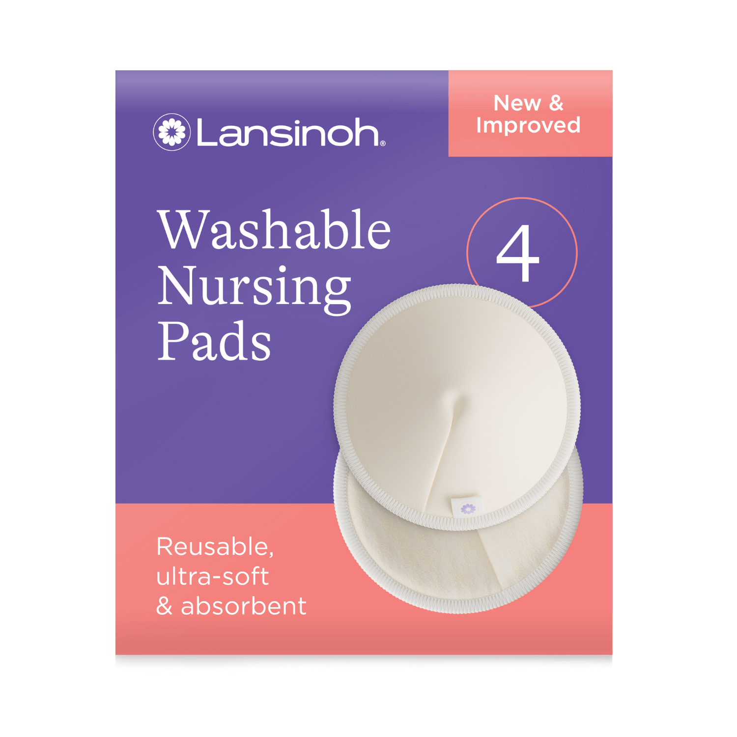 Lansinoh - Washable Nursing Pads Pack 4 | MazenOnline Main image