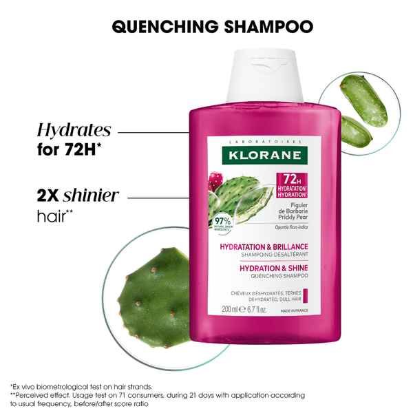 Klorane Prickly Pear Thirst-Quenching Shampoo + Klorane Thirst-quenching serum with prickly pear & hyaluronic acid + Towel