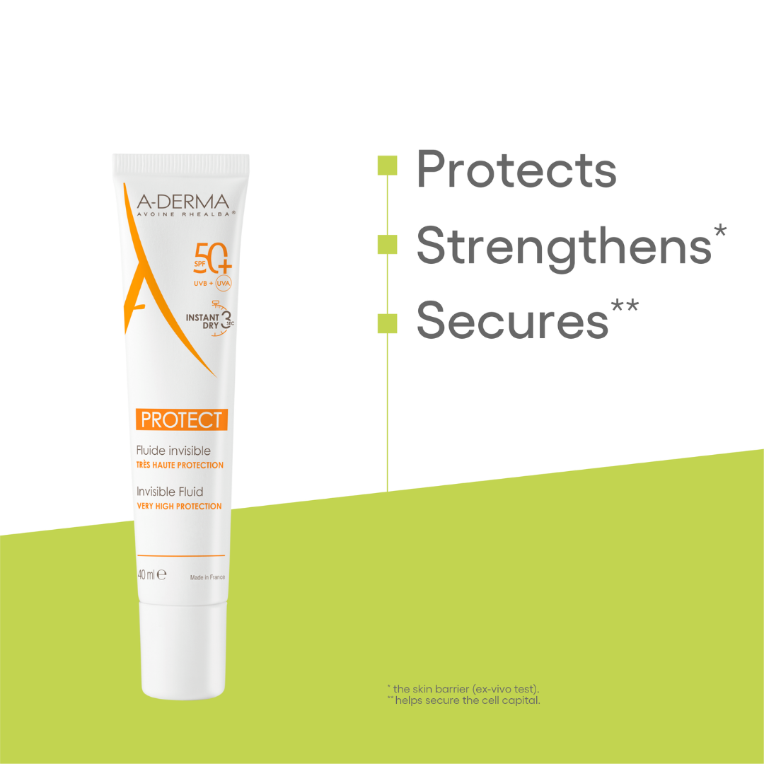 Buy 1 get 1 A-Derma Protect invisible fluid Spf 50+, 40ml