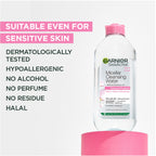 Garnier - Micellar Water Facial Cleanser and Makeup Remover Pink for Sensitive Skin | MazenOnline