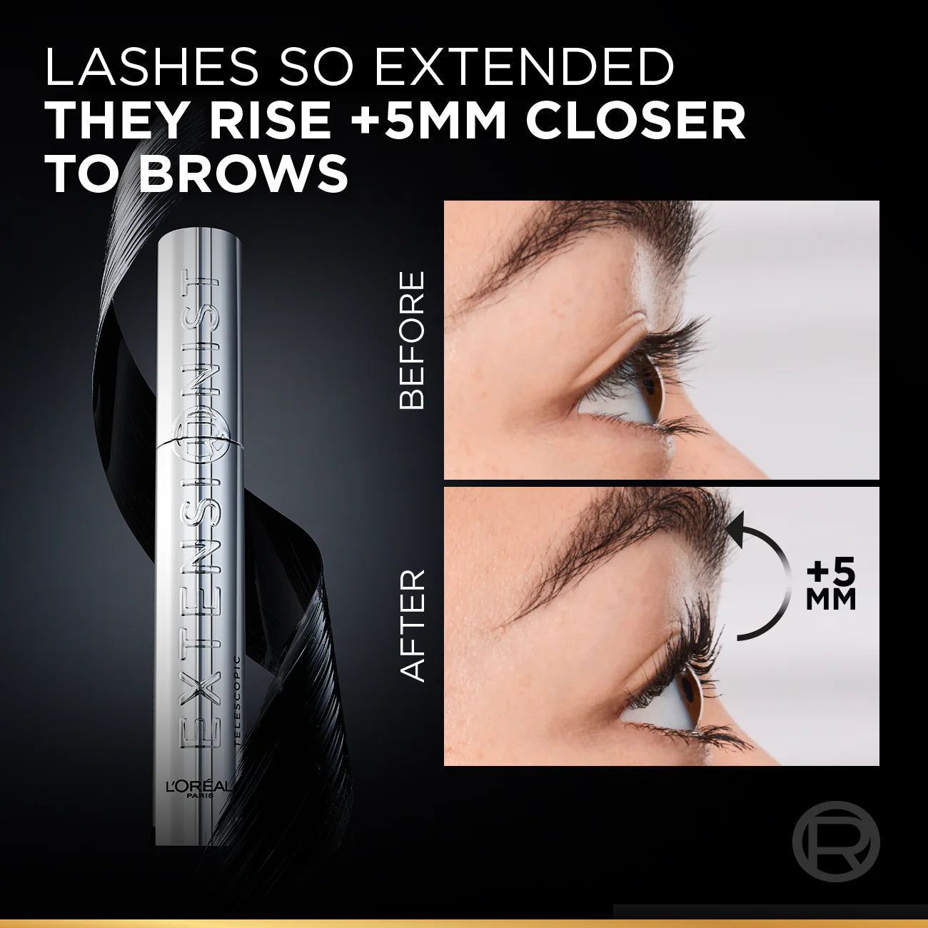 L'Oréal Paris - Telescopic Extensionist Mascara for 24H Long-Lasting Curl, Volume, and Exceptional Lengthening Eyelashes with Eyelash-Extension Effect | MazenOnline
