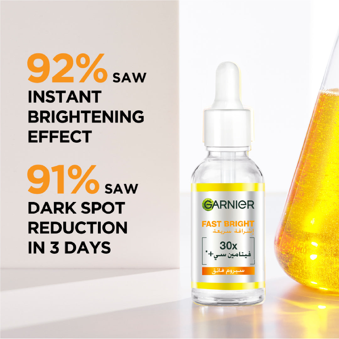 Garnier - Fast Bright Vitamin C + Niacinamide 30x Brightening Booster Serum | MazenOnline