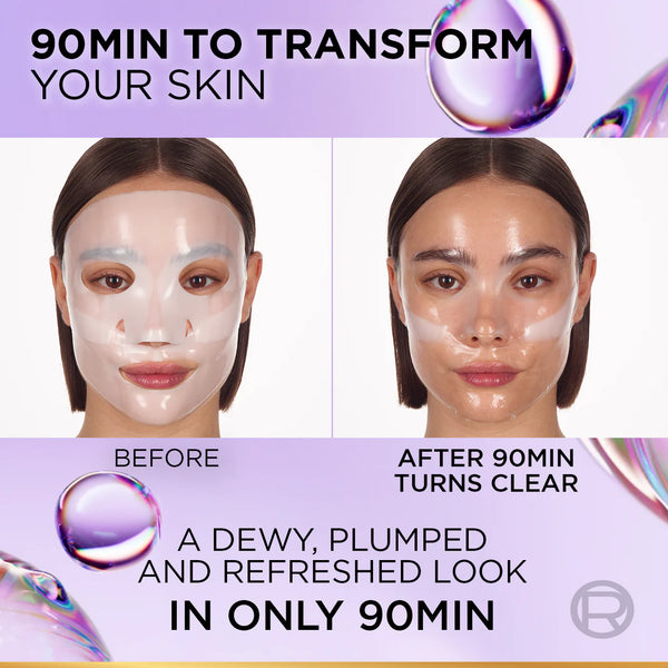L'Oréal Paris - Revitalift Glass Skin Hydrogel Glow Mask, Transform Your Skin For A Dewy, Plumped, Glass Skin In Only 90 Minutes | MazenOnline