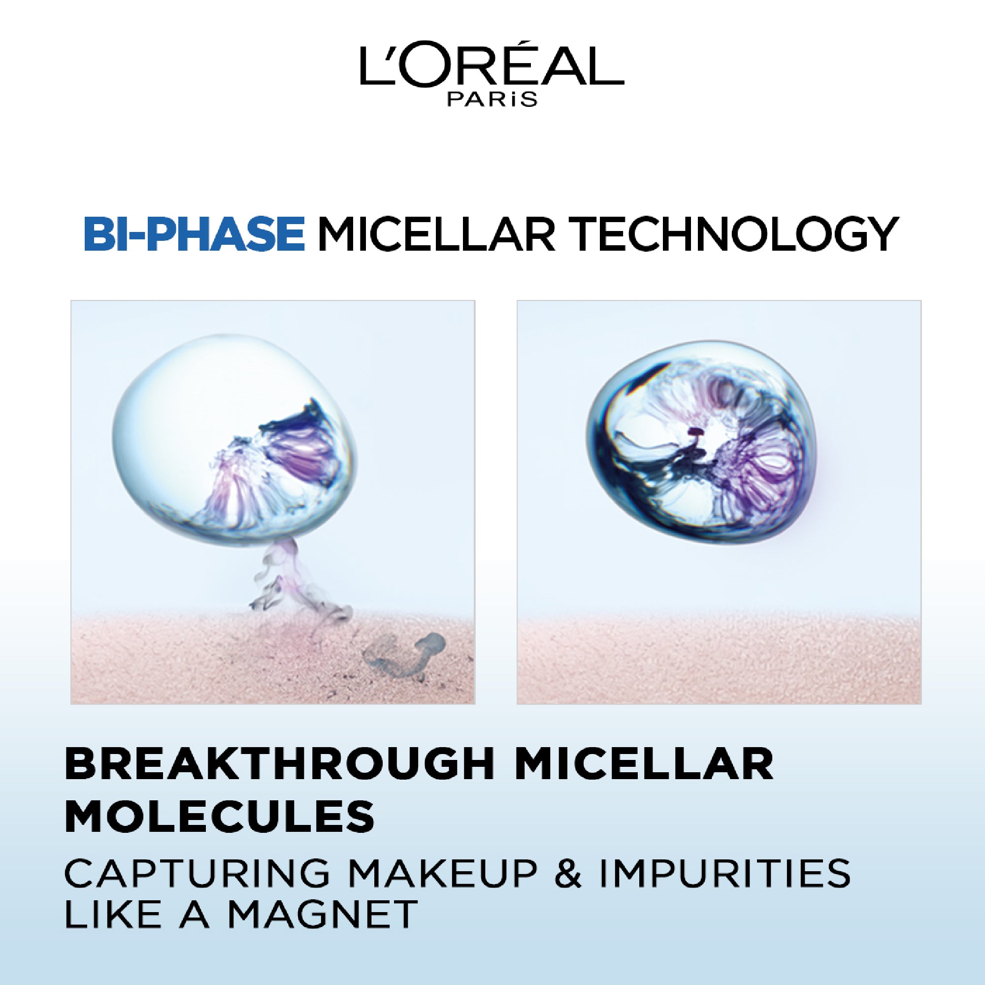 L'Oréal Paris - 3-in-1 Bi-Phase Micellar Water, Deeply Cleanse, Remove Water Proof Makeup and Soothe, for All Skin Types and Sensitive Skin | MazenOnline