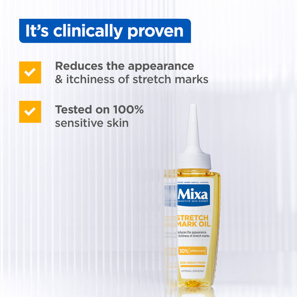 Mixa - Anti Stretch Mark Oil - For Skin with Stretch Marks - With Omega 6 & 9 | MazenOnline