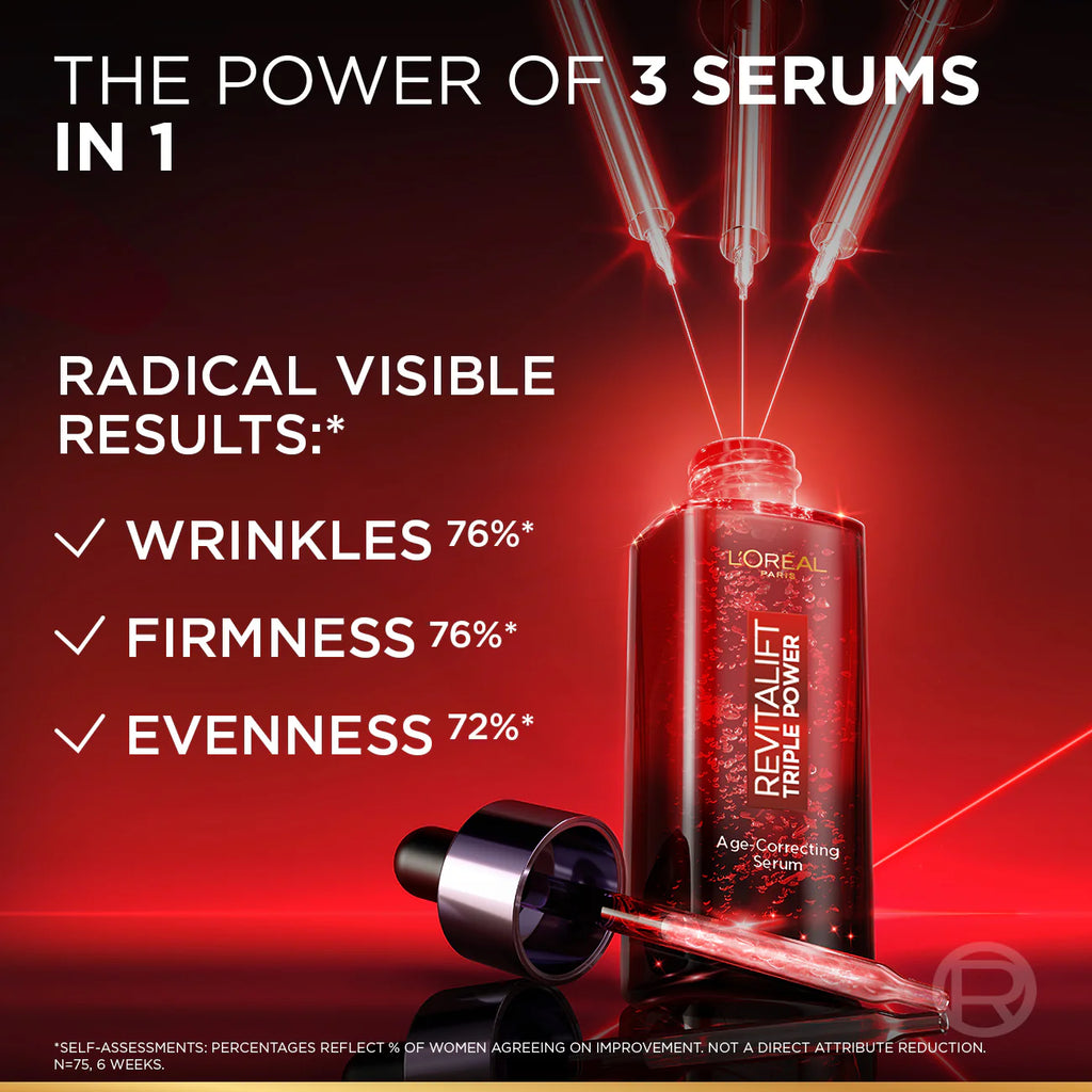 Revitalift Triple Power Age-Correcting™ Serum with Tri-peptides, Hyaluronic Acid, and Vitamin C to Hydrate, Tone, and Firm Skin