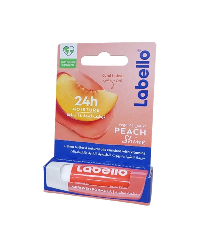 labello - Lips Moisture Vegan Peach Shine Coral Tinted | MazenOnline
