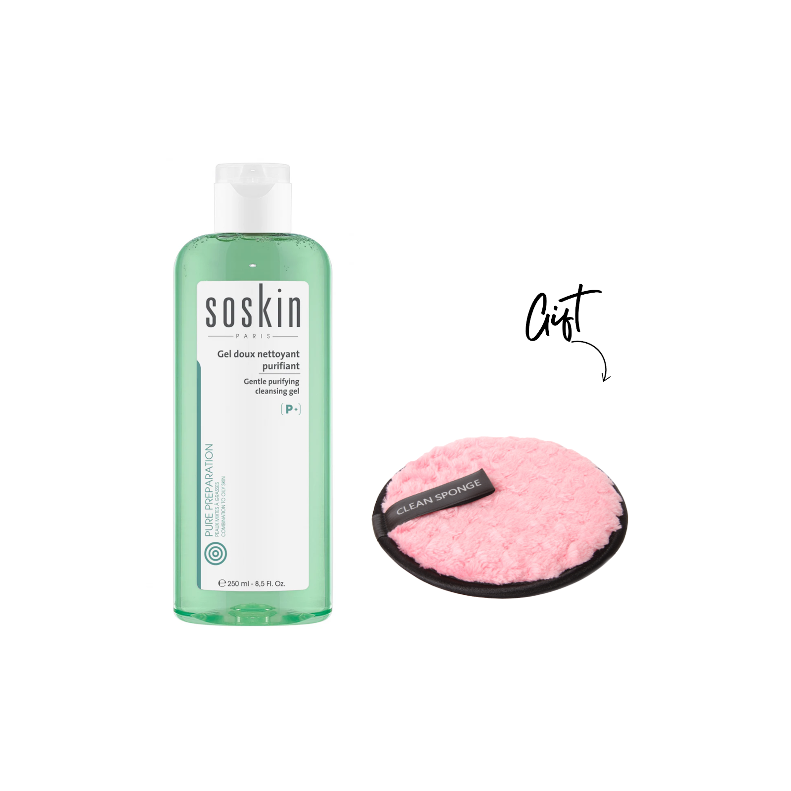 Soskin - Gentle Purifying Cleansing Gel + Cleansing Sponge | MazenOnline