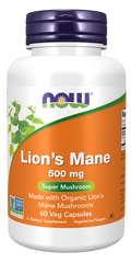 Now - Lion's Mane 500 mg Veg Capsules | MazenOnline