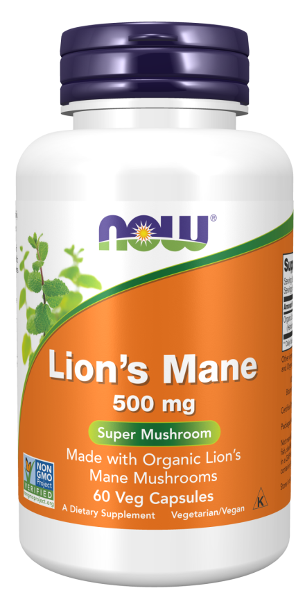 Now - Lion's Mane 500 mg Veg Capsules | MazenOnline