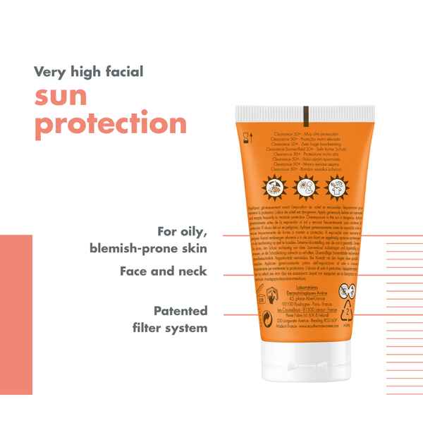Avène - Buy Avène Cleanance Sunscreen SPF 50+ Get Avène After Sun Repair Lotion travel size 50ml | Light Weight & Invisible Oily Skin Sunscreen and After Sun Lotion | MazenOnline