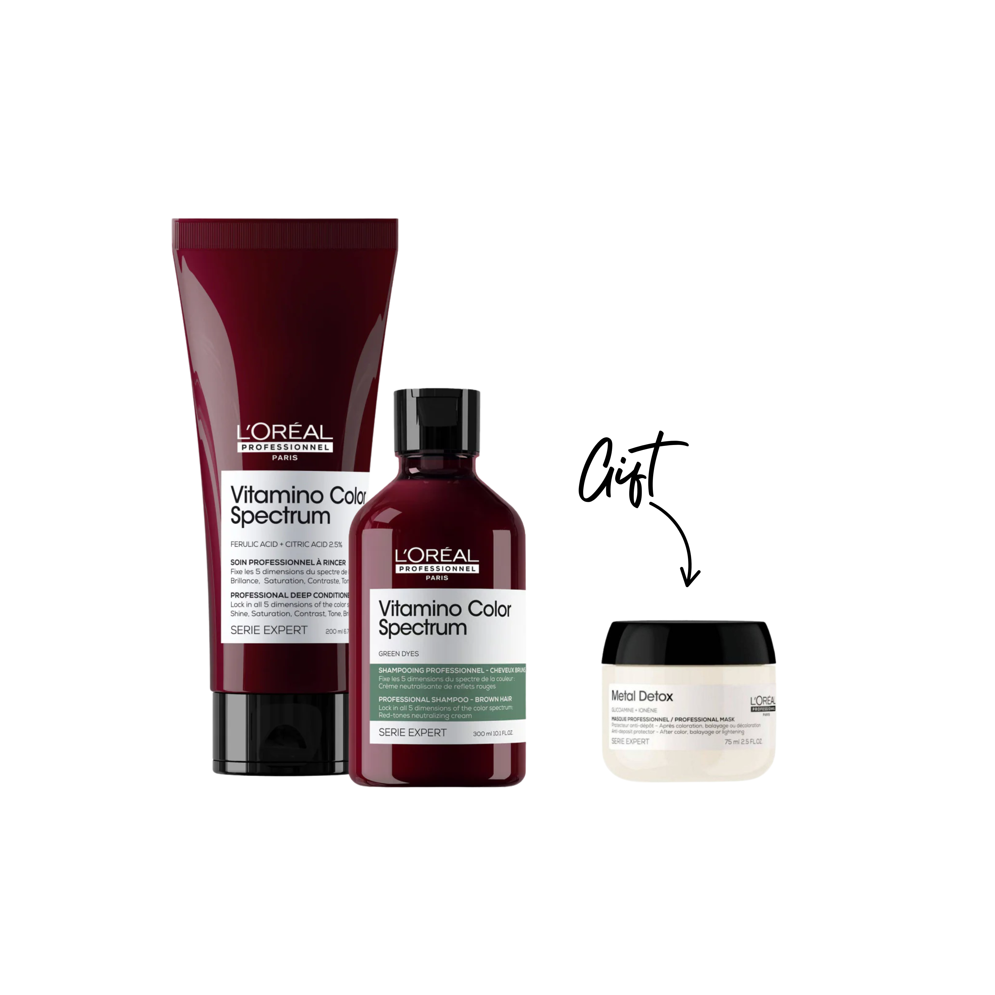 L'Oréal Professionnel - Vitamino Broad Spectrum Conditioner + Vitamino Color Spectrum Shampoo + gift | MazenOnline
