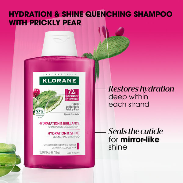 Klorane Prickly Pear Thirst-Quenching Shampoo + Klorane Thirst-quenching serum with prickly pear & hyaluronic acid + Towel