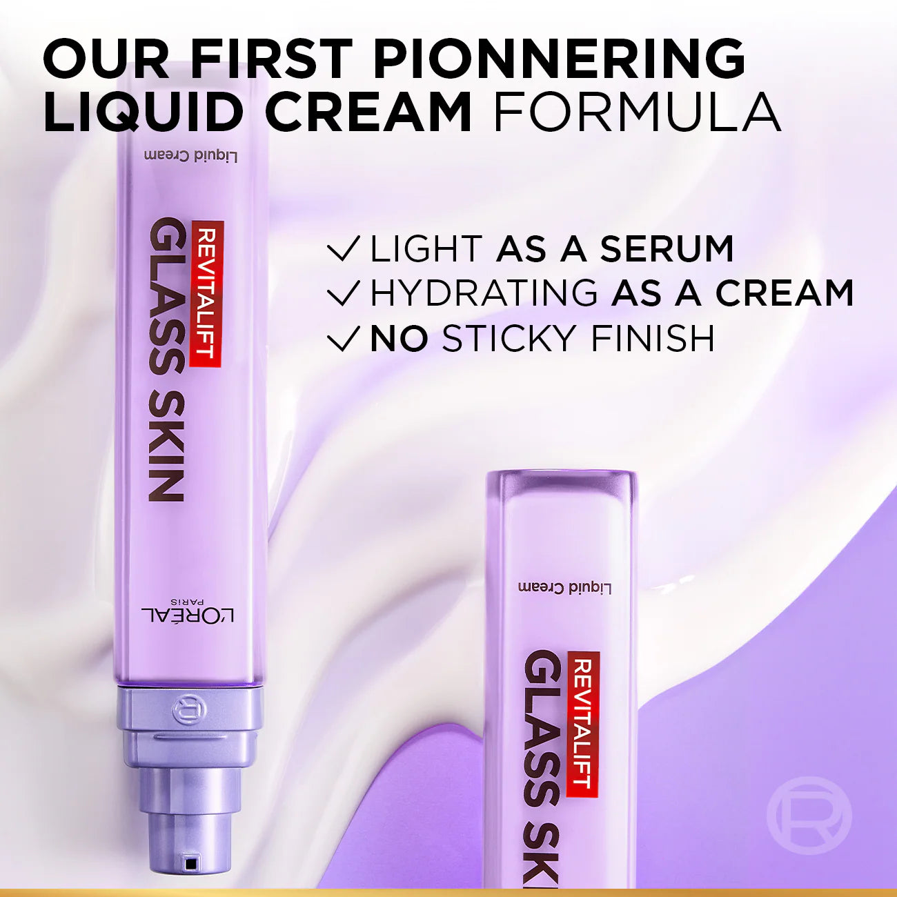L'Oréal Paris - Revitalift Glass Skin Liquid Cream: 1 drop for 100H Glowing Hydration With Hyaluronic Acid & Vitamins B3+B5+C for Dewy, Plumped Glass Skin | MazenOnline
