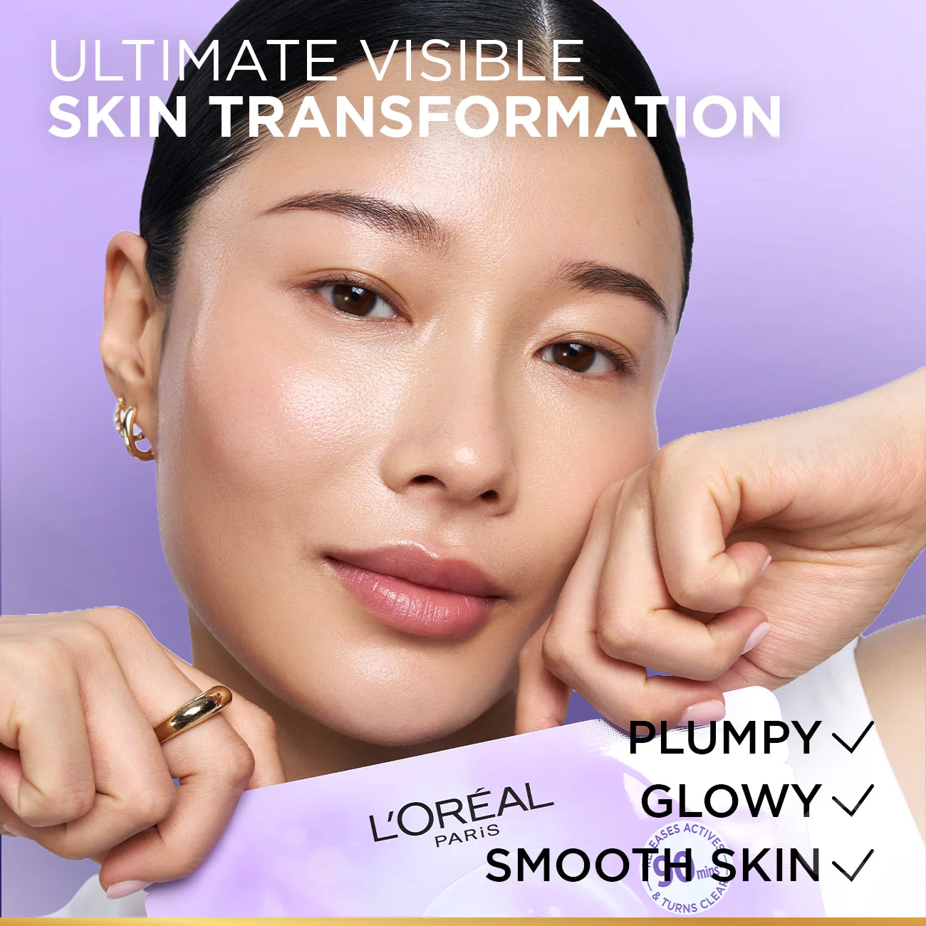 L'Oréal Paris - Revitalift Glass Skin Hydrogel Glow Mask, Transform Your Skin For A Dewy, Plumped, Glass Skin In Only 90 Minutes | MazenOnline