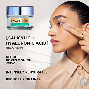 L'Oréal Paris - Hyaluron Expert Oil and Shine Control Replumping Gel Cream, for Combination to Oily Skin, with Hyaluronic Acid and Salicylic Acid | MazenOnline