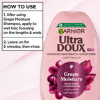 Garnier - Ultra Doux Grape Moisture - Hydrating Regenerative Conditioner for Dehydrated Hair. Hydrating Grape Water + Antioxidant Grapeseed Oil - - Paraben-Free, Vegan, Cruelty-Free | MazenOnline