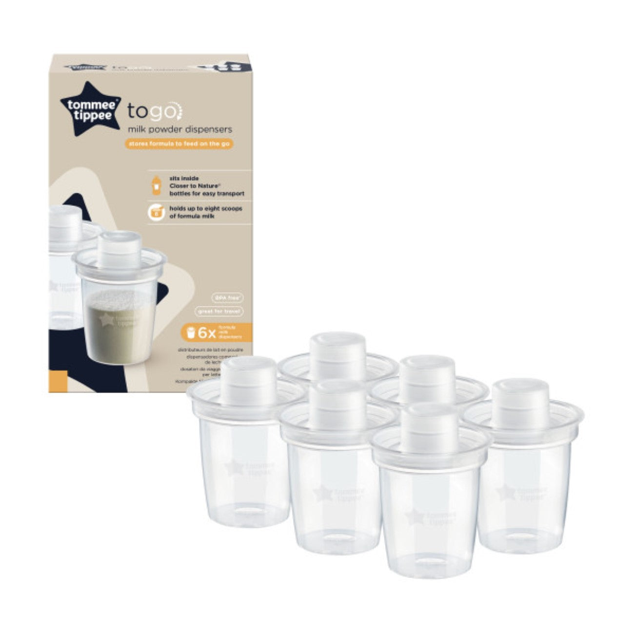 Tommee Tippee - Closer To Nature Milk Powder Dispensers - Pack of 6 | MazenOnline