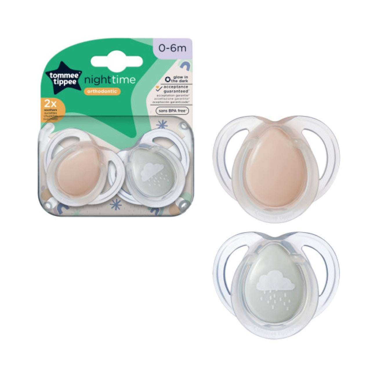 Tommee Tippee - Night Soother 0-6M - Pack of 2 | MazenOnline