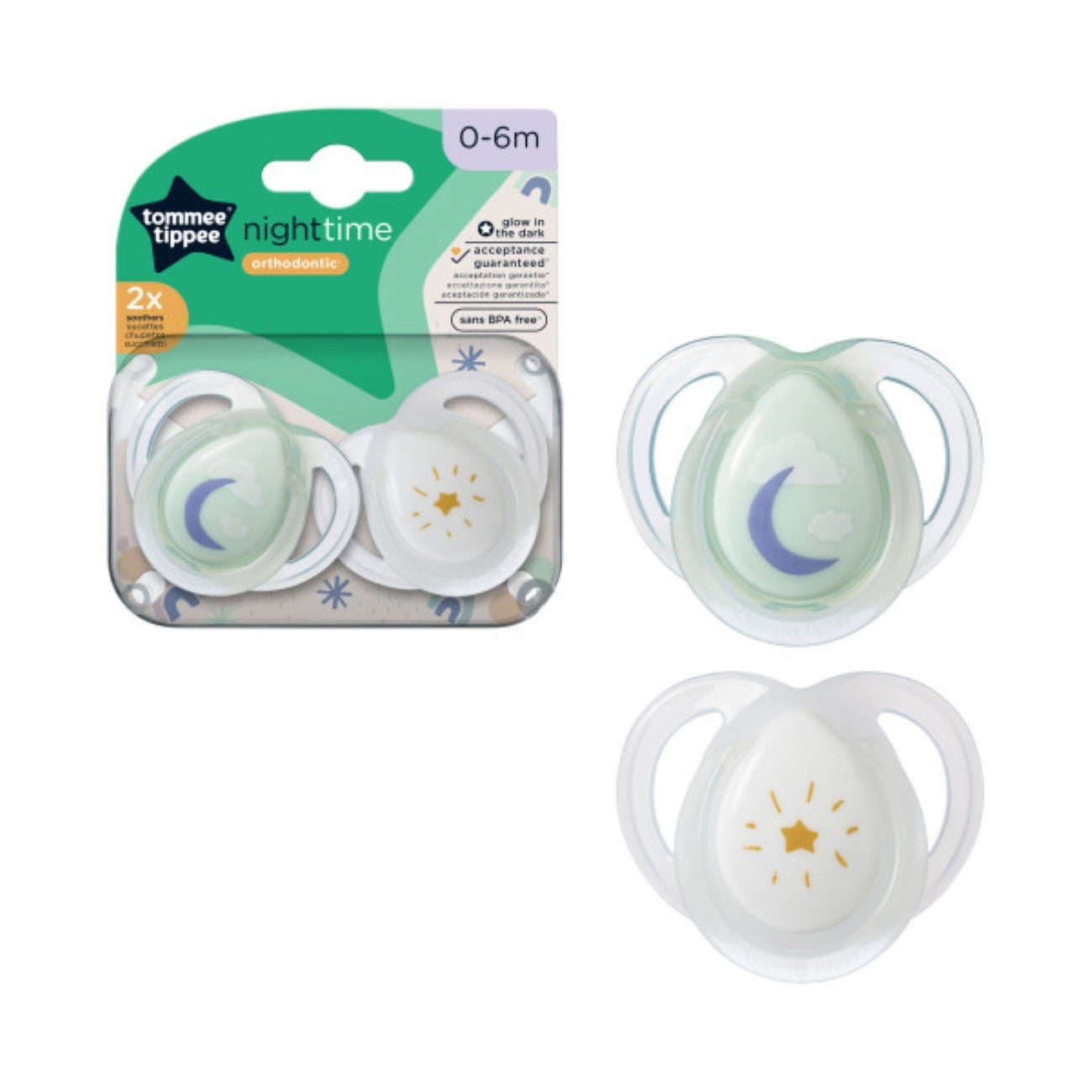 Tommee Tippee - Night Soother 0-6M - Pack of 2 | MazenOnline Main image