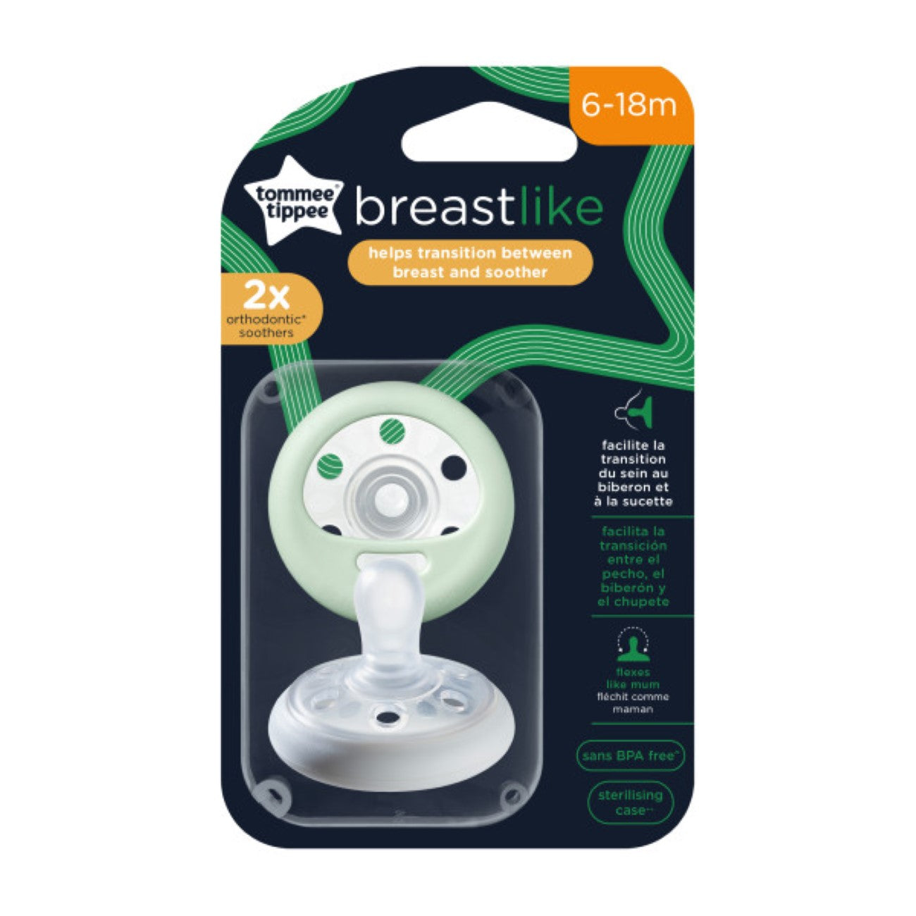 Tommee Tippee - Closer to Nature Breast-Like Soother (6-18M) - Pack of 2 | MazenOnline