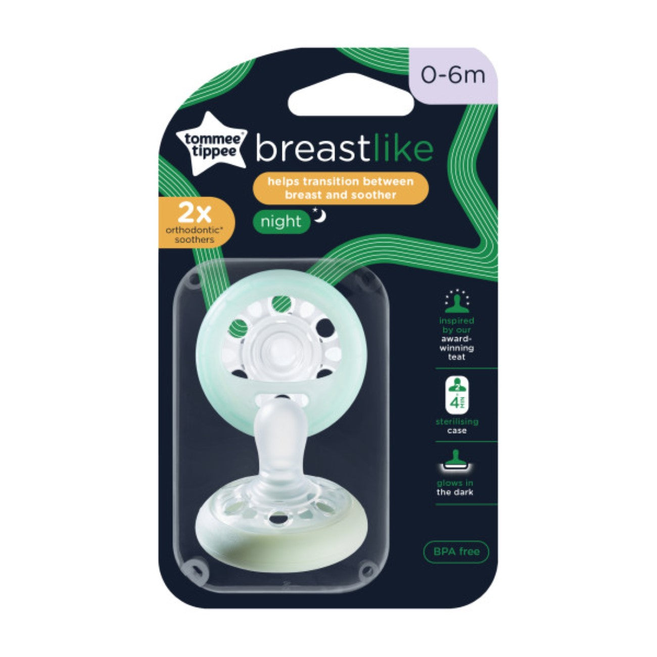 Tommee Tippee - Breast-like Night Time Soother (0-6M) | MazenOnline