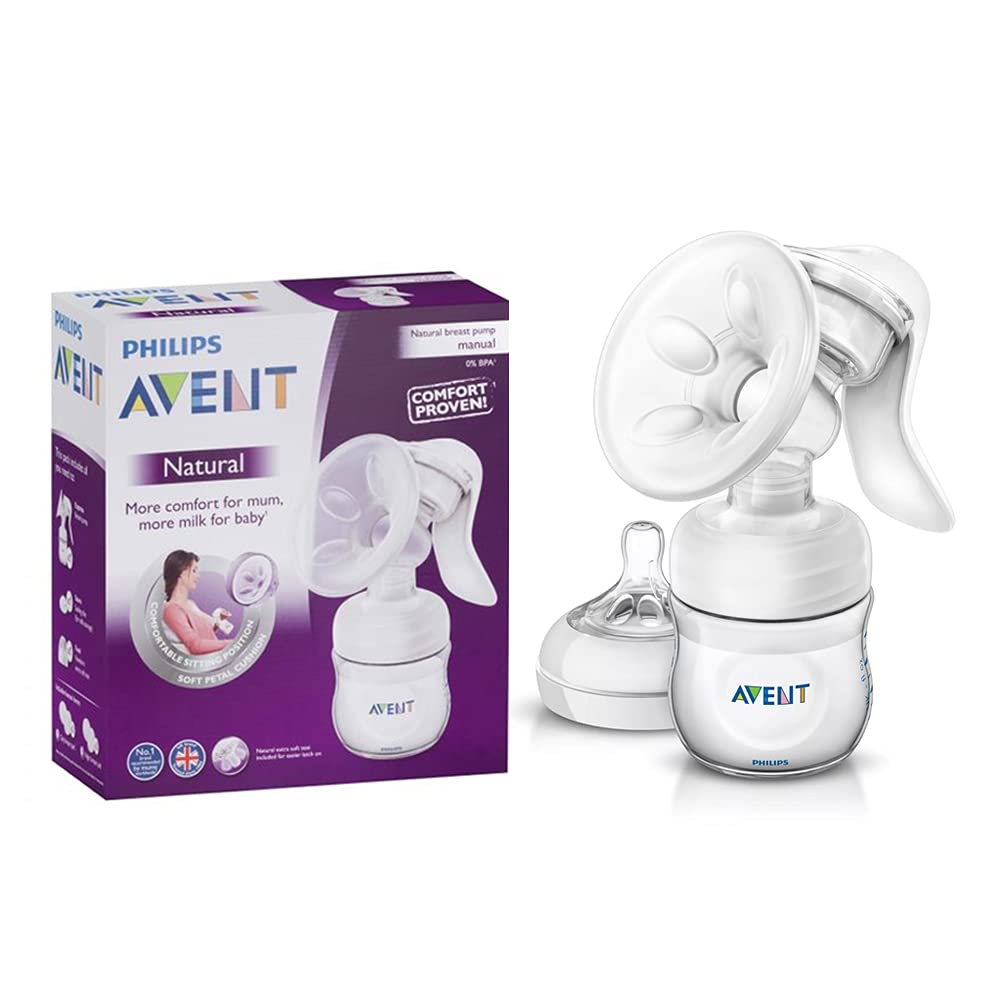 BPA Free Comfort Manual Breast Pump, soft petal shape massage cushions for easy expression - MazenOnline Main image