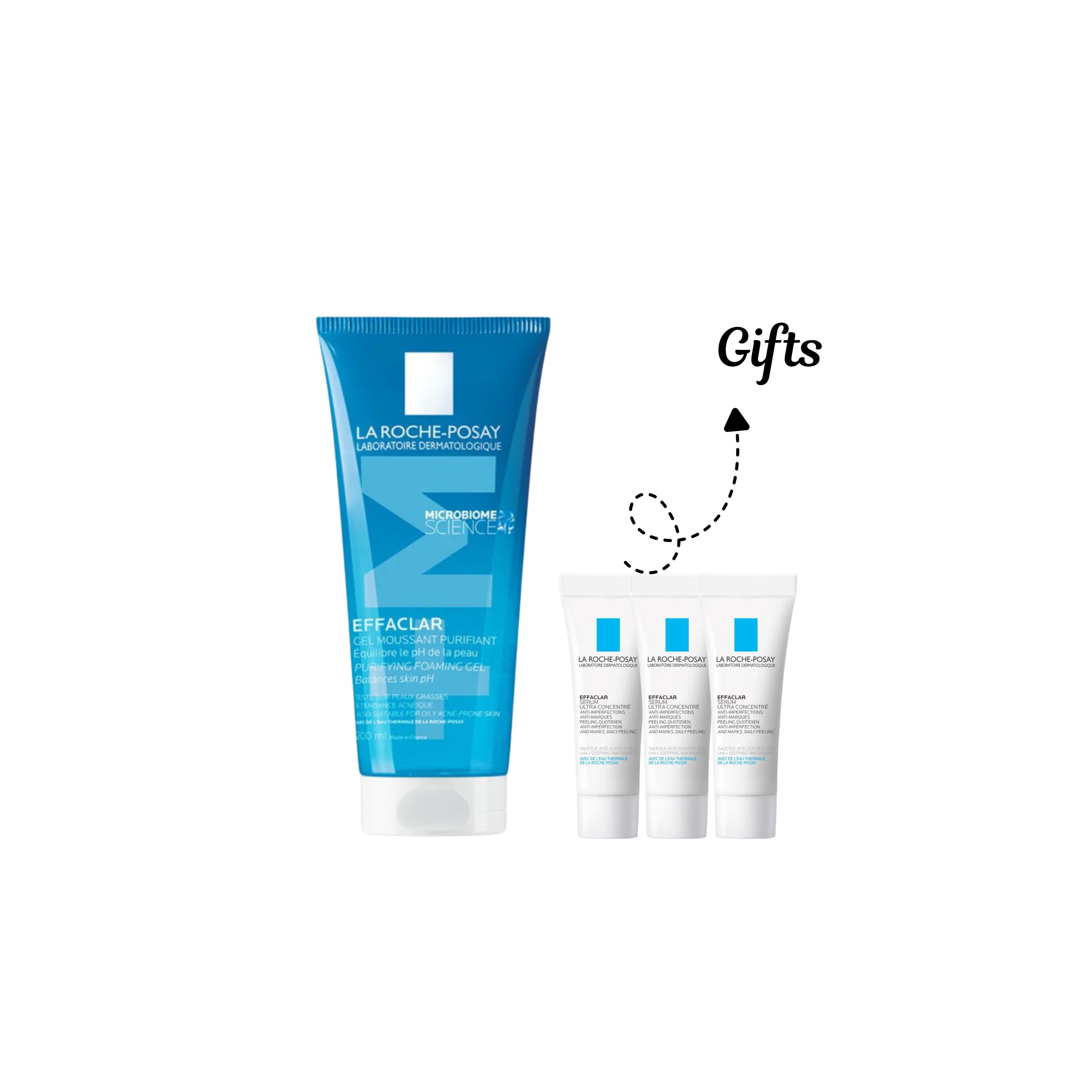 Effaclar Acne Foaming Cleansing Gel for Oily and Acne Prone Skin 200 ML + Gifts