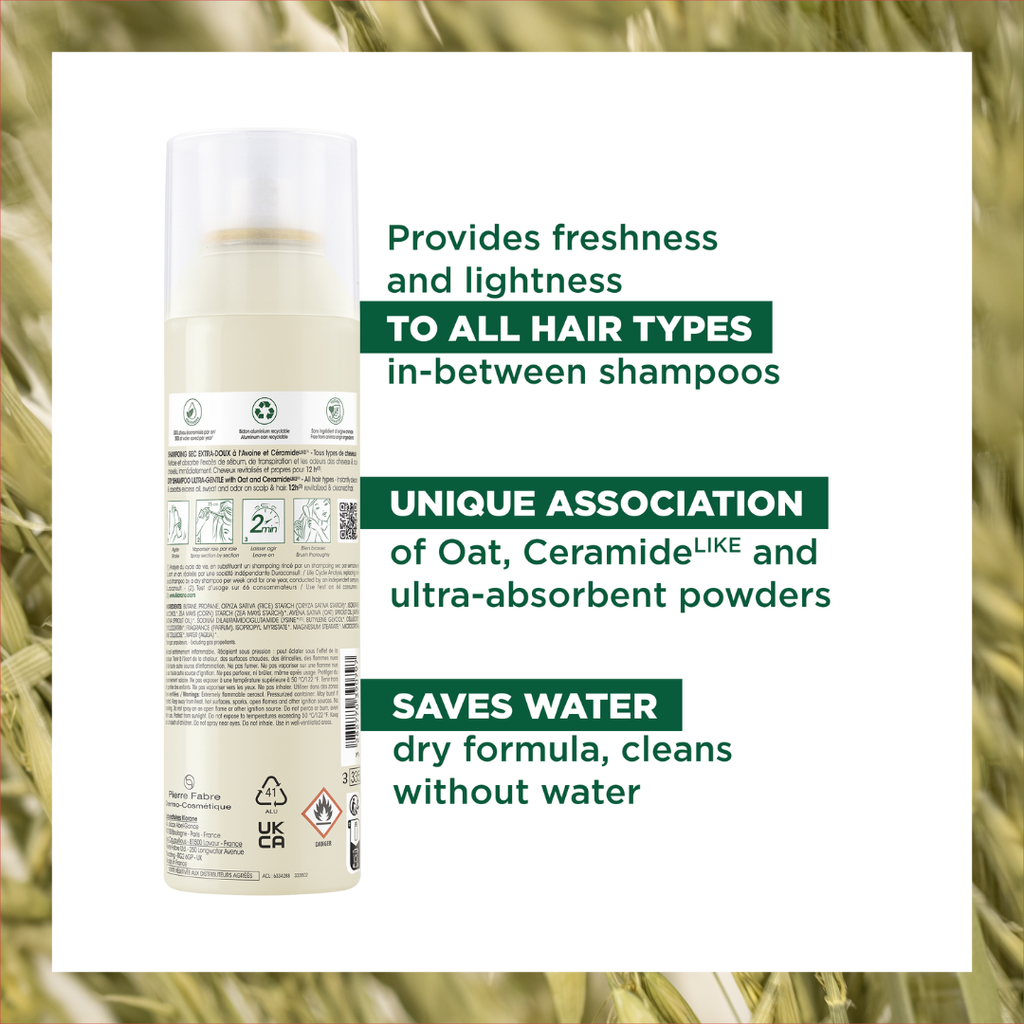 Klorane Dry Shampoo with Oat Milk and Ceramide + Gifts