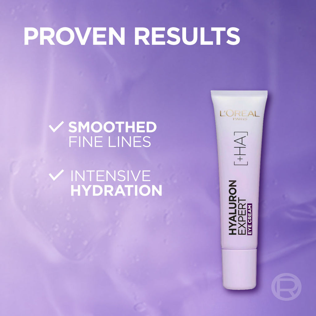 L'Oréal Paris - Hyaluron Expert, Replumping and Moisturizing Eye Cream, against Fine Lines, for Eye-Contour Replumping, with Hyaluronic Acid | MazenOnline