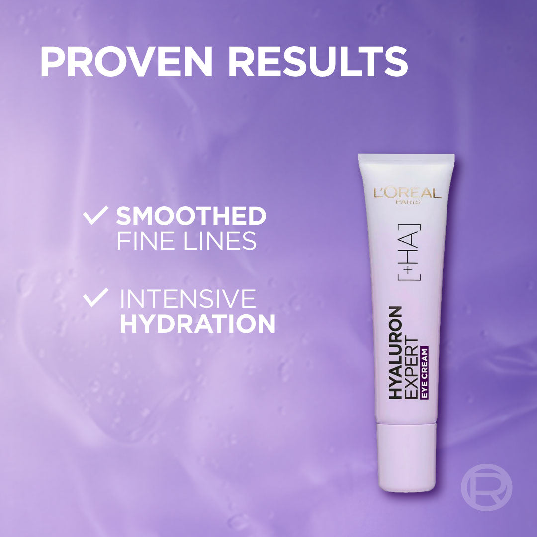 L'Oréal Paris - Hyaluron Expert, Replumping and Moisturizing Eye Cream, against Fine Lines, for Eye-Contour Replumping, with Hyaluronic Acid | MazenOnline