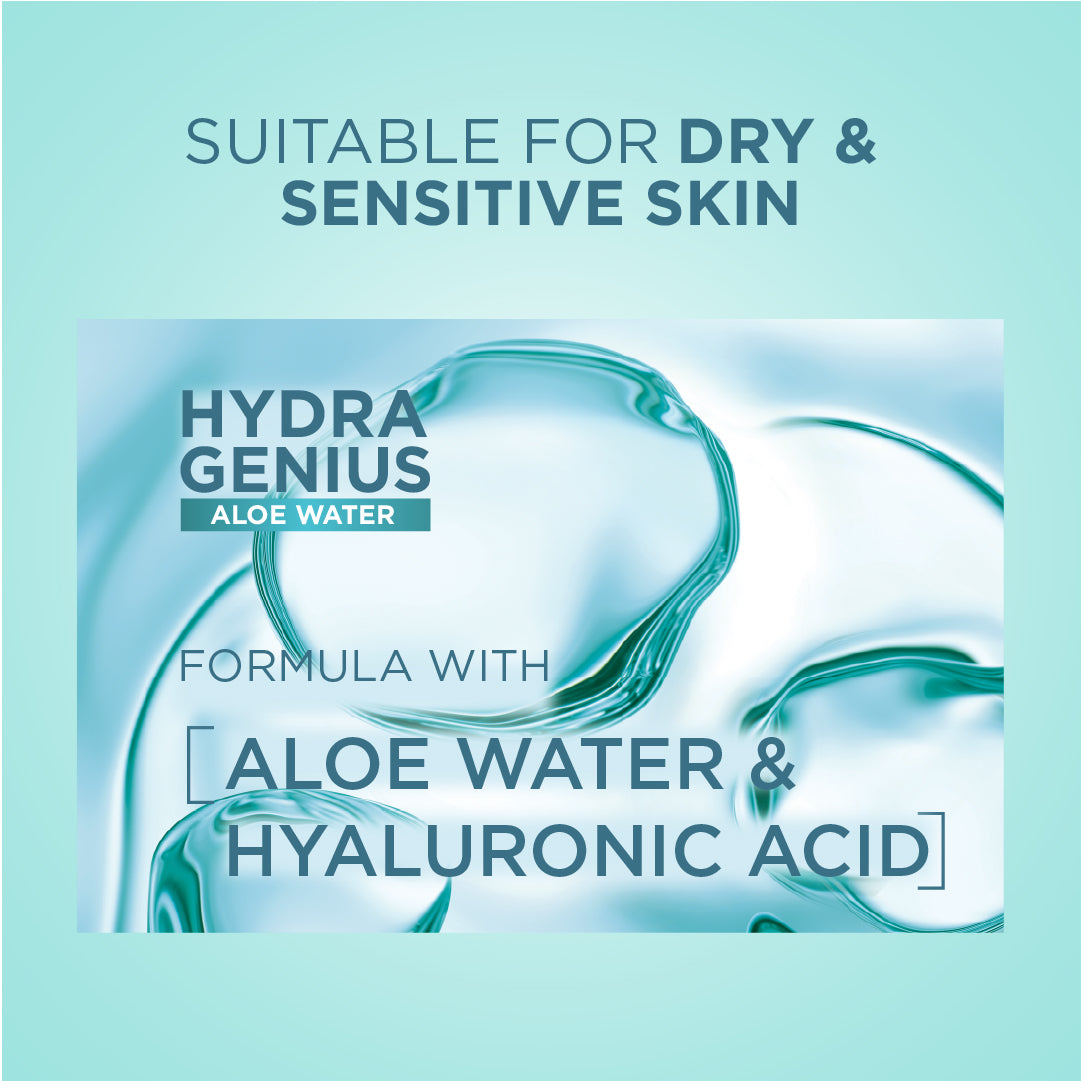 L'Oréal Paris - Hydra Genius, Water-Based Gel Facial Moisturiser, with Aloe Vera, for Dry and Sensitive Skin | MazenOnline