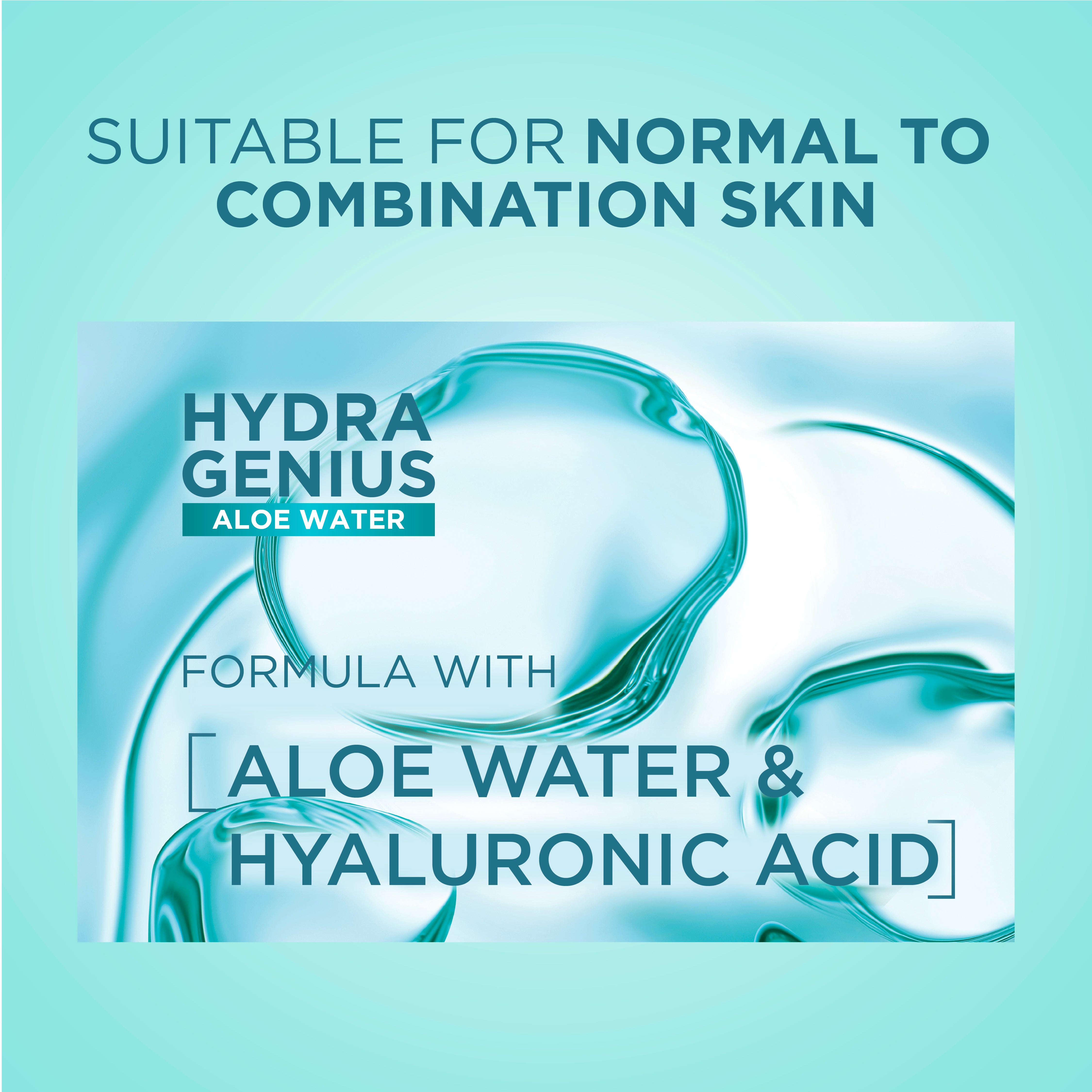 L'Oréal Paris - Hydra Genius, Water-Based Gel Facial Moisturiser, with Aloe Vera, for Normal to Combination Skin | MazenOnline