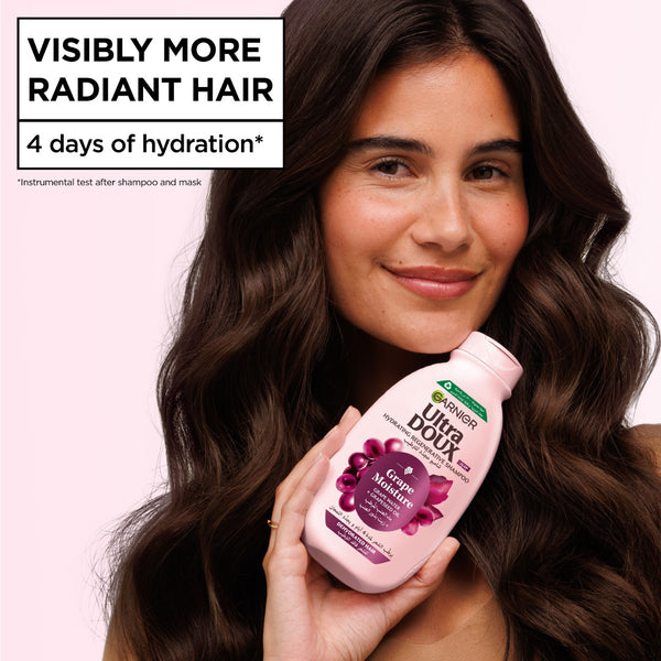 Garnier - Garnier Ultra Doux Grape Moisture - Hydrating Regenerative Shampoo for Dehydrated Hair. Hydrating Grape Water + Antioxidant Grapeseed Oil - Paraben-Free, Vegan, Cruelty-Free | MazenOnline