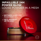 L'Oréal Paris - Infaillible 24H Power Glow Loose Powder in Mesh, Pore Blurring, Radiant Glow, and Hydrating Formula with 2 Shades, 9.5g. | MazenOnline