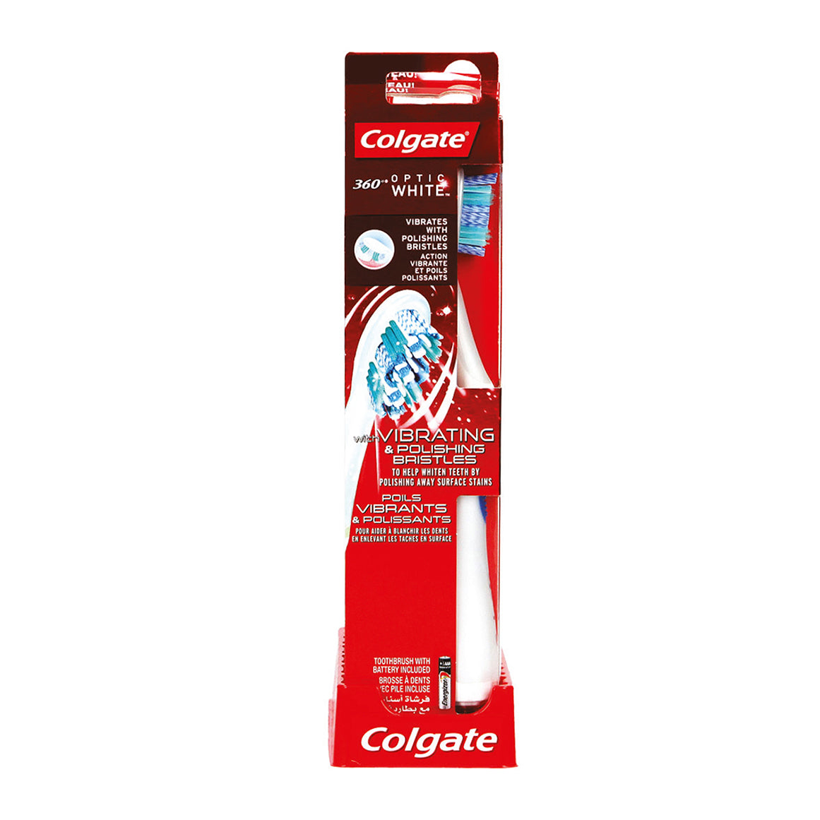 360°® Optic White Sonic Powered Battery Toothbrush - MazenOnline Main image