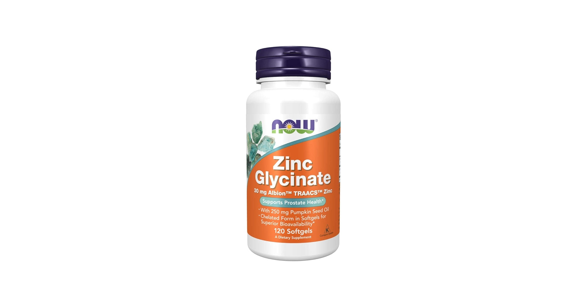 Now - Zinc Glycinate  120 Softgels | MazenOnline Main image
